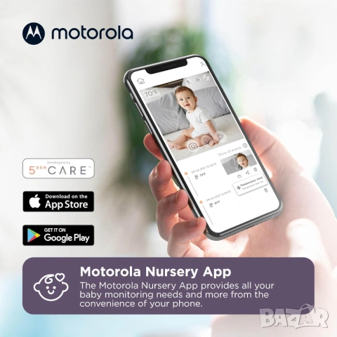 Бебешка камера Motorola Nursery PIP1000C HD WiFi Baby Monitor - НОВА, снимка 10 - Бебефони - 54683751