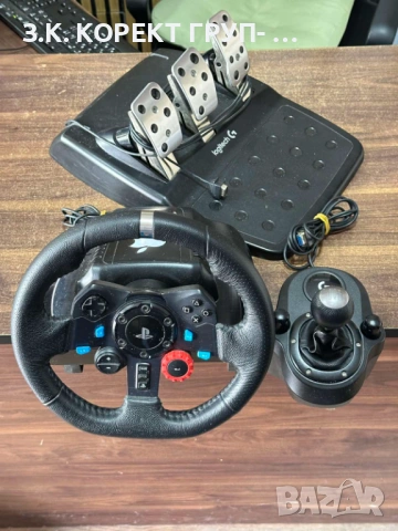 Волан Logitech G29 + скоростен лост (shifter) + педали, снимка 4 - Джойстици и геймпадове - 54155041