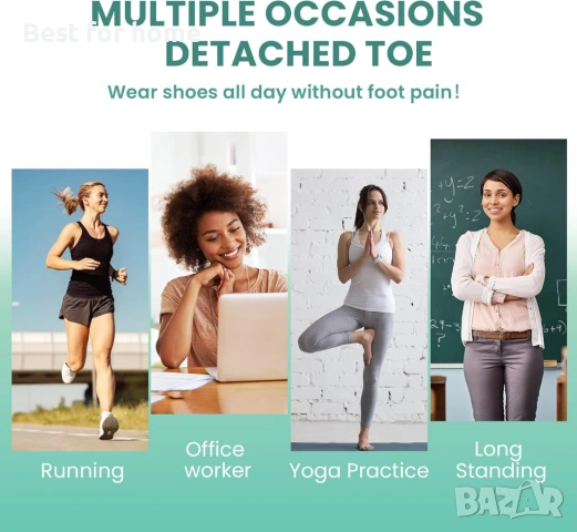 Welnove 12-комплект гел разделители за пръсти – подложки за бурсит – разширители за пръсти , снимка 6 - Други - 54147514