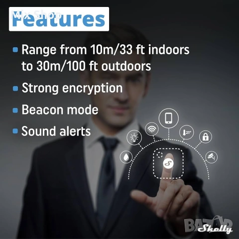 Shelly BLU Button Tough 1 Mocha – Bluetooth бутон за интелигентни сценарии и домашна автоматизация, снимка 5 - Друга електроника - 55240460
