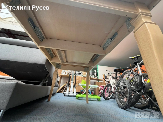 240377  НОВА трапезна маса 145/90 см -цена 130 евро или 254,26 лв хбб струговани крака , мдф плот 14, снимка 2 - Маси - 53961395