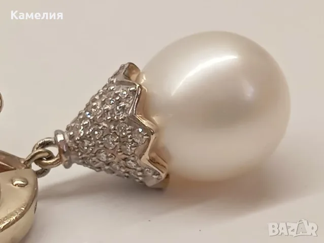 Руско злато. Обеци с брилианти. , снимка 9 - Обеци - 55299565