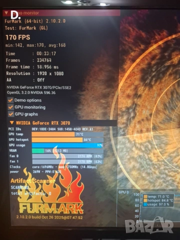 Продавам Gigabyte RTX 3070 Vision OC, снимка 7 - Видеокарти - 54503387