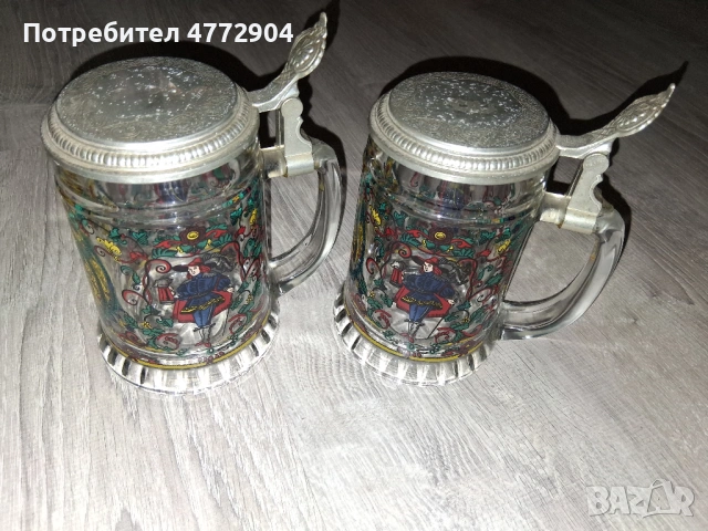 2 броя Немска халба с капак, снимка 2 - Антикварни и старинни предмети - 54901438