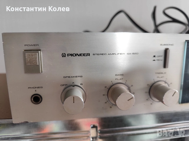 Усилвател Pioneer SA-520, снимка 2 - Ресийвъри, усилватели, смесителни пултове - 54892020