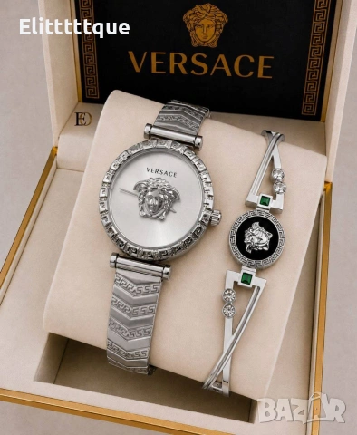 дамски комплект часовник и гривна Versace , снимка 6 - Луксозни - 54994291
