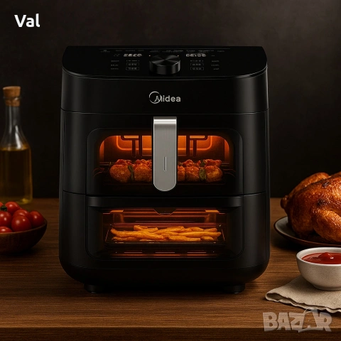 Еър Фрайър 2 в 1 - 11L - Midea MAD1100DADK , снимка 2 - Фритюрници - 54682065