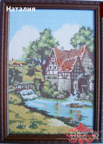 Ръчно бродирани гоблени с рамки , снимка 2 - Гоблени - 55674460