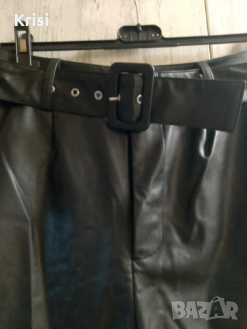 Къс кожен панталон с колан, снимка 5 - Къси панталони и бермуди - 54000746
