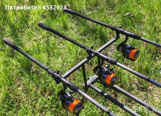 Комплект с по 3 Шарански Въдици OSAKO и 3 Макари OSAKO  8000 или10000 + Шаранджийска стойка ВЪДИЦИ:, снимка 5 - Въдици - 54192456