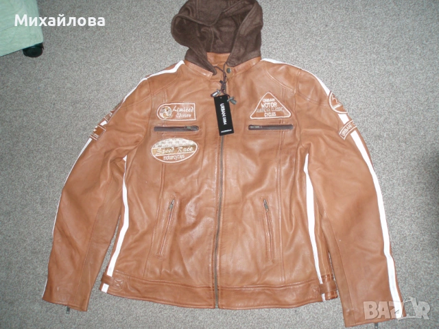 Кожено яке за мотор естествена кожа Urban motor AmsterdamUnisex