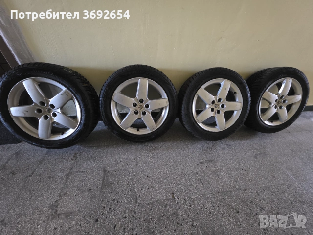Оригинални леги джанти от пежо 407 с чисто нови зимни гуми KUMHO 