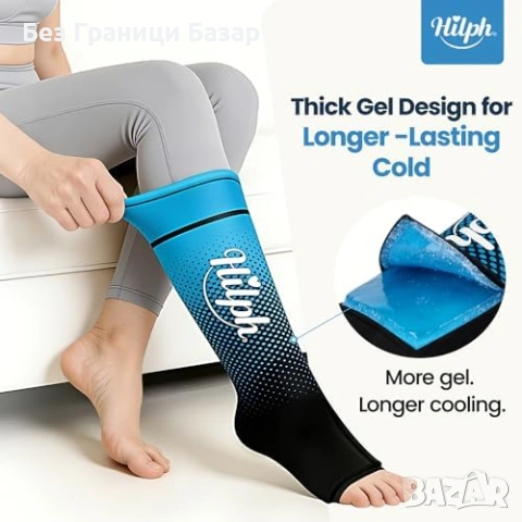 Нов Компресиращ гел ръкав за крак при оток и спортно натоварване Охлаждащ компрес възстановяване, снимка 4 - Други - 54150551