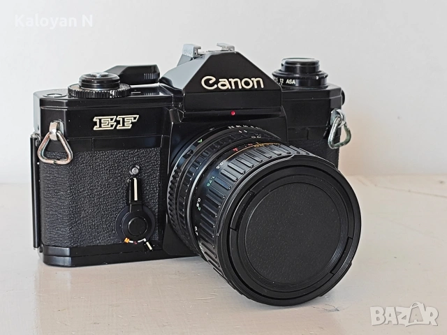 Комплект тяло Canon EF (The Black Beauty) и обектив Canon FD 35-70mm f/3.5-4.5, снимка 15 - Фотоапарати - 54549537