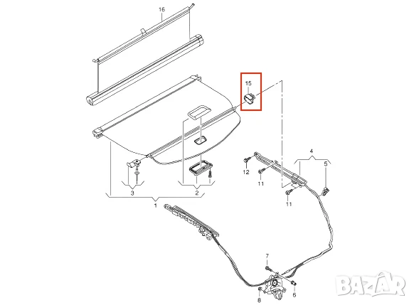 Клипсове за багажник за ролетна щора за Audi A4/A6 черни 8W9868953 / 8W9868954, снимка 3 - Части - 55278876