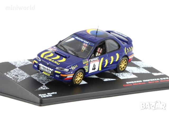 Subaru Impreza 555 n.4 Colin McRae/Derek Ringer RAC Rally 1995 - мащаб 1:43 на DeAgostini PVC кейс