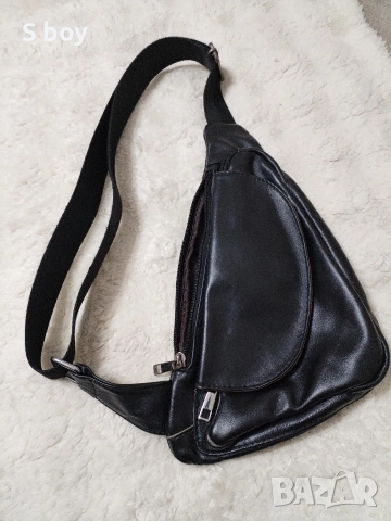 мъжка чанта от естествена кожа през Рамо 