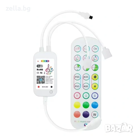 Smart WiFi RGB LED контролер Tuya, дистанционно с 24 бутона, димер, музикален и гласов контрол 10332, снимка 8 - Друга електроника - 54672329