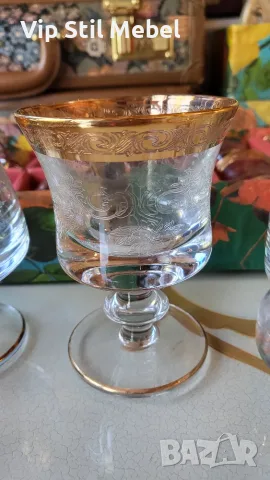Италиански кристални чаши Murano Medici , снимка 4 - Чаши - 55388137