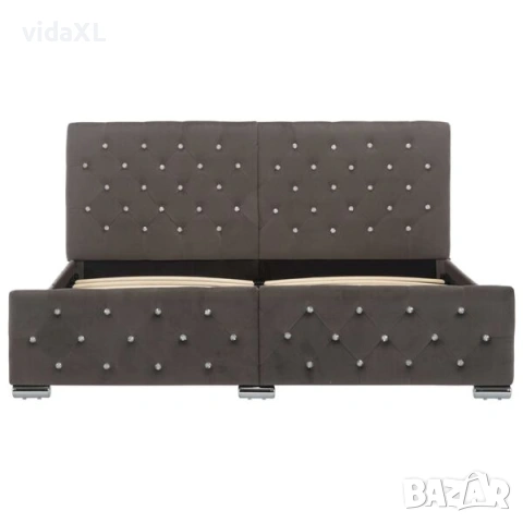 vidaXL Рамка за легло сива кадифе 160x200 см(SKU:286833), снимка 2 - Спални и легла - 54943526
