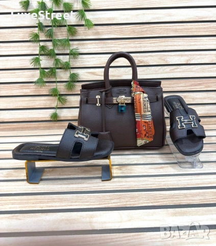 Hermes 🤍Дамски Чехли , снимка 6 - Чехли - 54632573