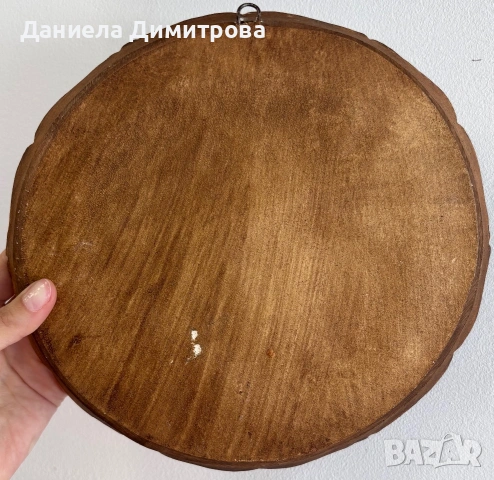 Ретро стенна чиния, дърворезба, снимка 6 - Други - 55154275