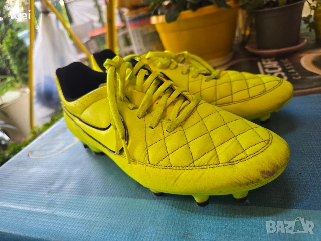 Nike Tiempo Rio II FG Volt/Hyper Punch/Black бутонки футболни обувки, снимка 6 - Маратонки - 54943079