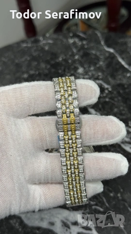Мъжки часовник Rolex Datejust Iced Out Two-Tone Gold, снимка 3 - Луксозни - 55272447