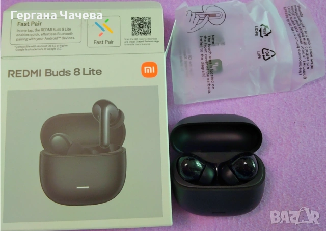 Безжични слушалки Xiaomi buds 8 lite, снимка 3 - Слушалки, hands-free - 54482390