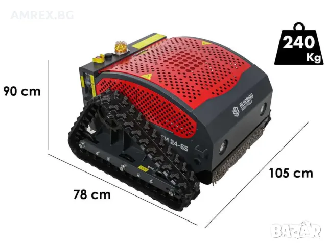 Радиоуправляем самоходен мулчер Blue Bird FM 24-65 Hybrid | Верижно задвижване | 65 см, снимка 3 - Градинска техника - 55363414