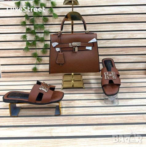 Hermes 🤍Дамски Чехли , снимка 15 - Чехли - 54632573