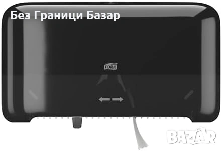 Нов Диспенсър Tork T7 за безвтулкова тоалетна хартия 2 ролки черен за баня тоалетна 