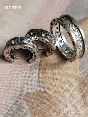 BVLGARI.bvlgari. сребърен пръстен. сребърни обици., снимка 7 - Антикварни и старинни предмети - 54698398