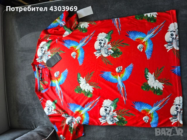 Червена мъцка тениска XL