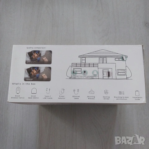НОВ Безжичен Комплект Камери WUUK Wireless Cam Pro Kit 2K | БЕЗ Месечни Такси | 8 Месеца Батерия, снимка 3 - Комплекти за видеонаблюдение - 54684199