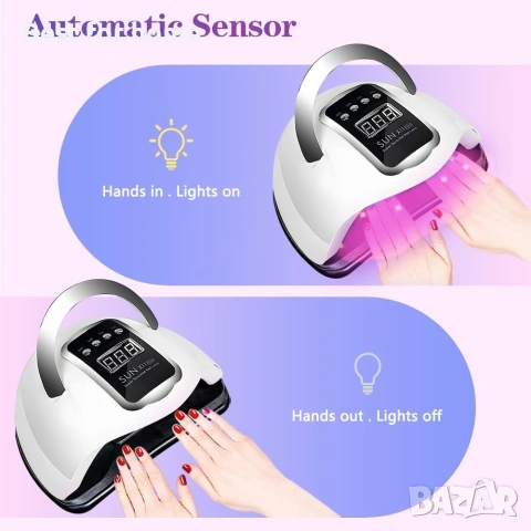 280W UV LED лампа за нокти, снимка 5 - Друга електроника - 55016934