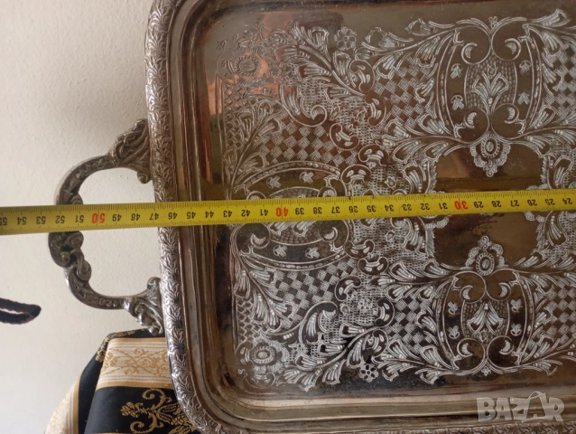 Посребрен поднос,табла, снимка 4 - Други ценни предмети - 54133804