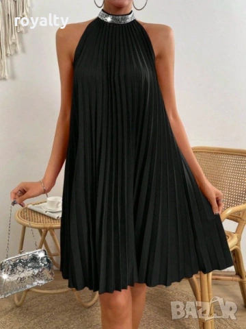 Нова Черна Дамска Елегантна Рокля 