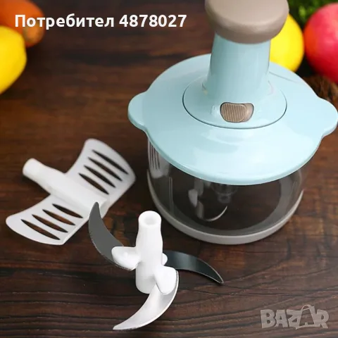 Кухненски робот, чопър с три остриета и ръчно предпазно заключване, 1,5 л. Този кухненски робот е об, снимка 9 - Чопъри и пасатори - 55545101
