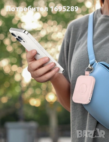Преносима батерия Rorry 5000mah за iPhone и Apple Watch Розова, снимка 9 - Външни батерии - 54722753