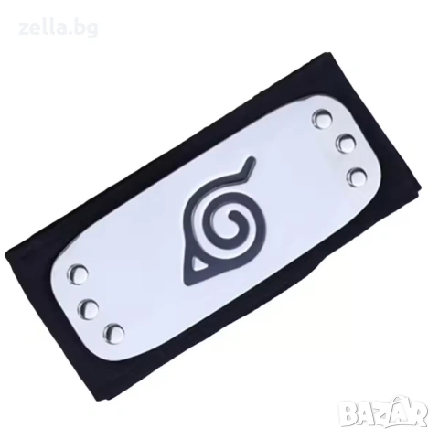 Бандана Naruto Konoha – Гравирана метална плочка 10x4 см, 95 см, за косплей и фенове на аниме