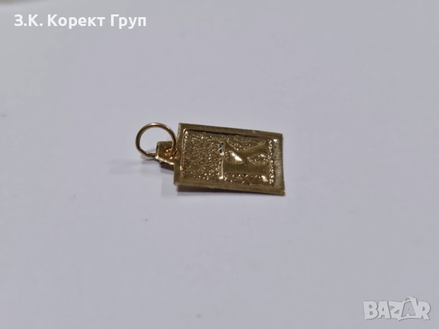Златна висулка "К" 14К 585 / 0,20 гр., снимка 2 - Колиета, медальони, синджири - 54393546