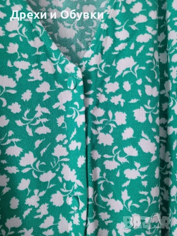 Лятна рокля зелена на цветя , снимка 3 - Рокли - 46907496