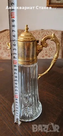 🍷👑 АРИСТОКРАТИЧНА СТАРА КАНА ЗА КЛАРЕТ С ФИГУРАЛЕН ЧУЧУР И ЗЛАТИСТ ОБКОВ 👑🍷, снимка 11 - Сервизи - 55337899