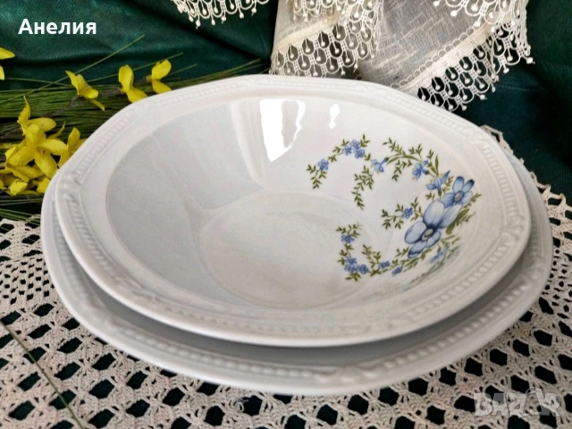 Mittelteich Bavaria нежни сини цветя , снимка 9 - Чинии - 54673958