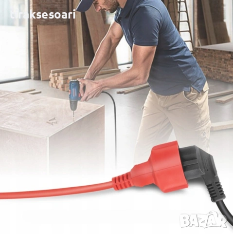 Удължител кабел 10м Шуко 16A външен кабел 3x1.5mm² 230V градина строителство, снимка 5 - Аксесоари и консумативи - 54275632
