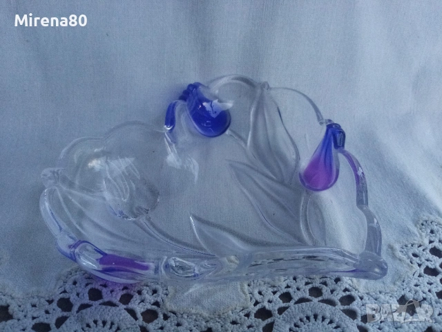 * Walther Glass * - кристална бонбониера, снимка 2 - Чинии - 54671042