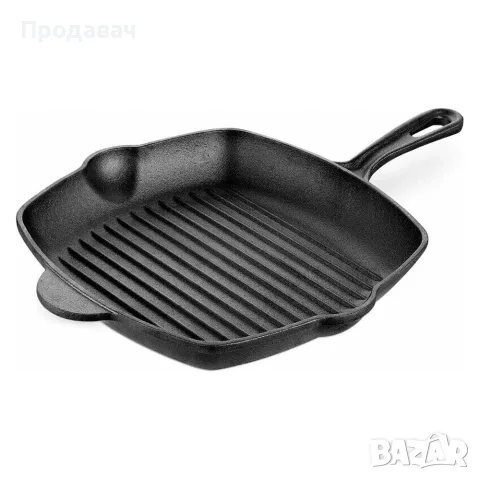 Чисто нов! 100% чугунов грил тиган Flame Cast Iron с размер 28х28 см