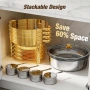 Комплект за бюфет WARMOUNTS 6L Gold Chafing Dish, 2 броя, кръгли съдове за затопляне с капак, снимка 5