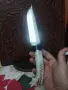 Красив ловен нож на майстор Спиро с кожена кания, снимка 1